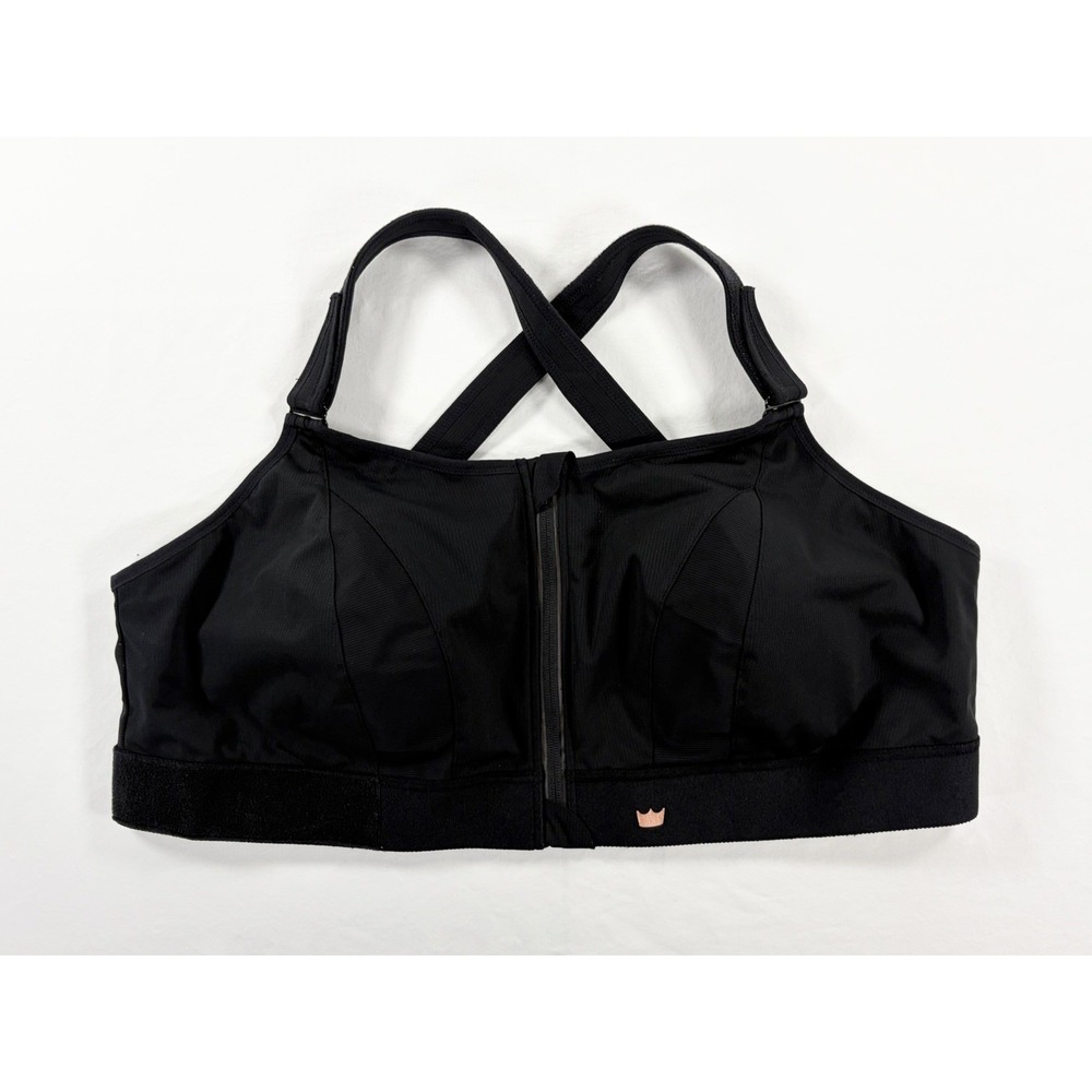 New SHEFIT Ultimate Sports Bra Black Adjustable High Impact Front Zip 6 Luxe 6XL
